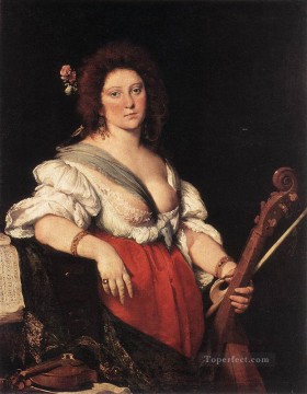 Bernardo Strozzi Painting - Gamba Player Italian Baroque Bernardo Strozzi